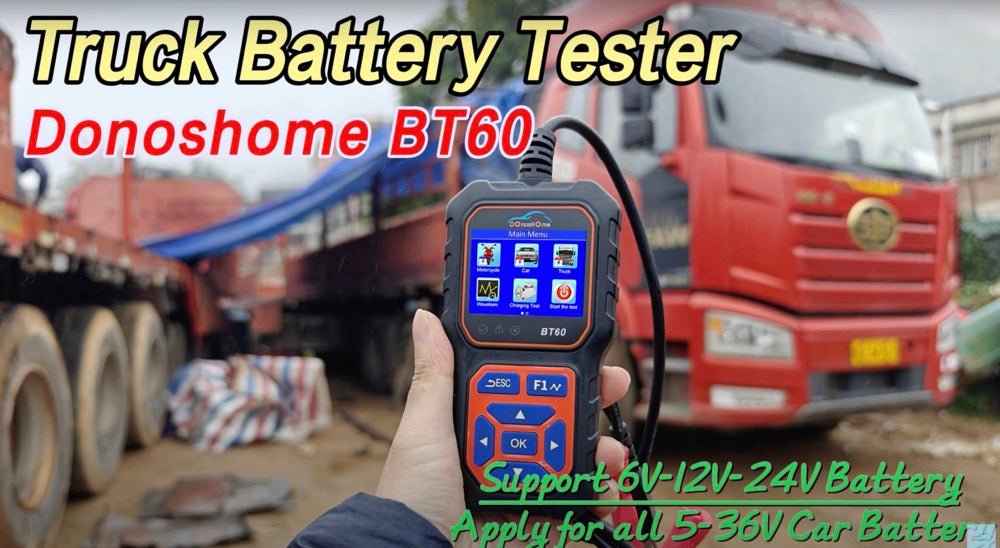 DonosHome BT60 Battery Tester for Cars Trucks ATV Boat Motorcycle Car 5-36V 100-3000 CCA Battery - DonosHome - OBD2 scanner,Battery tester,tuning,Car Ambient Lighting