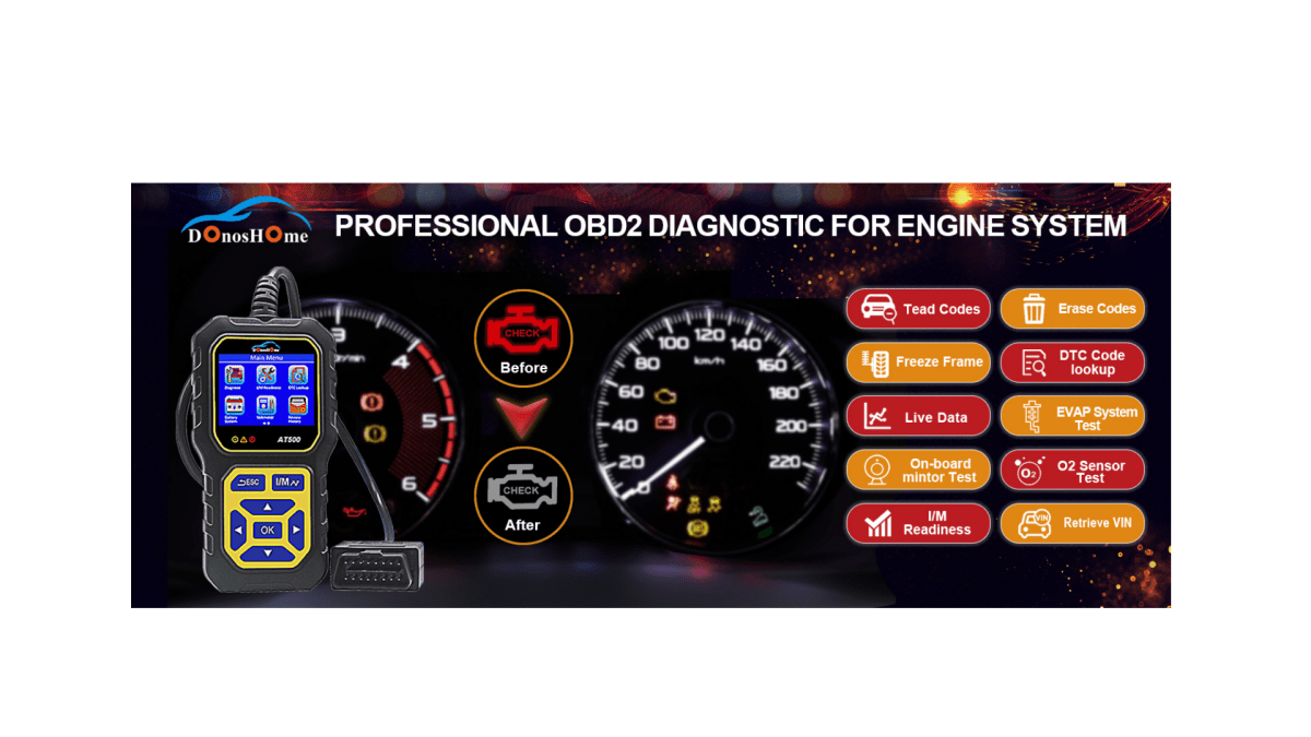 Easily diagnosed the vehicles DTC P0196 and P0195 by DonosHome AT500 OBD2 Scanner - DonosHome - OBD2 scanner,Battery tester,tuning,Car Ambient Lighting