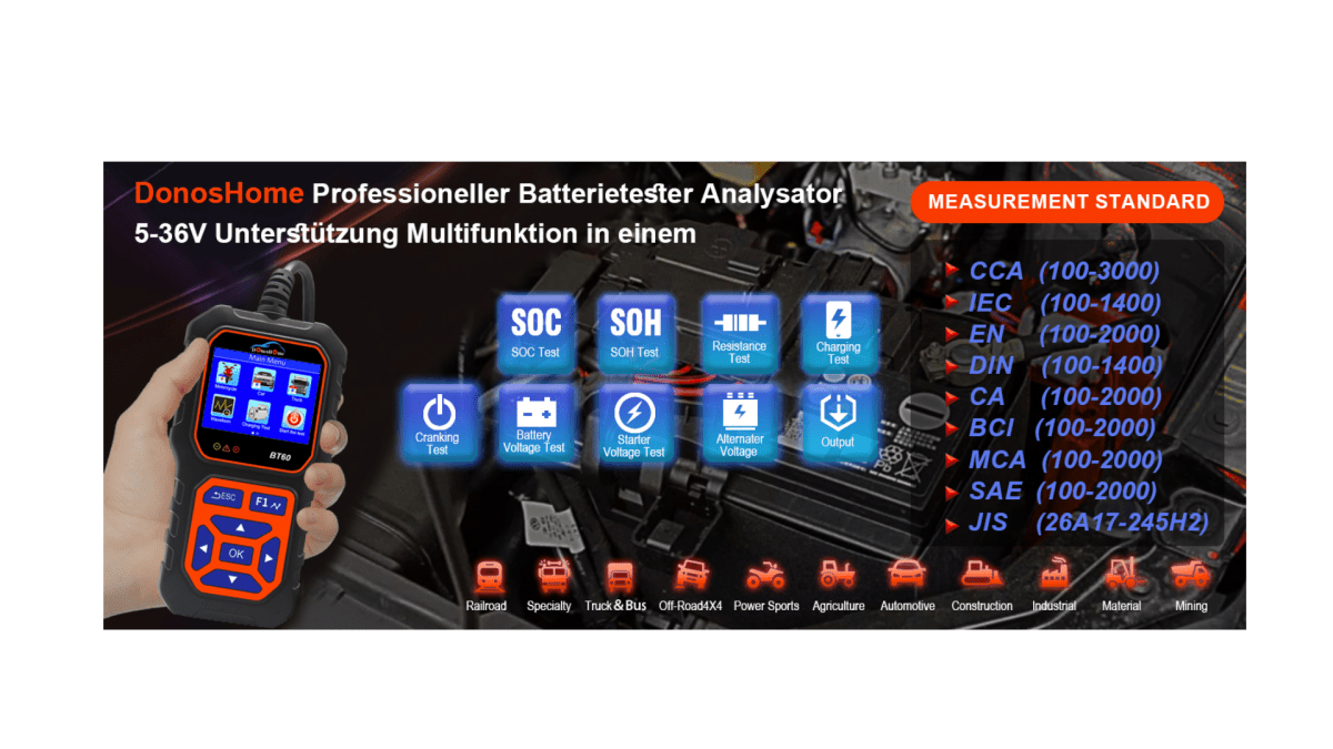 Entschlüsselung der Batterielebensdauer: Einblick in die Langlebigkeit von Stromquellen | DE - DonosHome - OBD2 scanner,Battery tester,tuning,Car Ambient Lighting